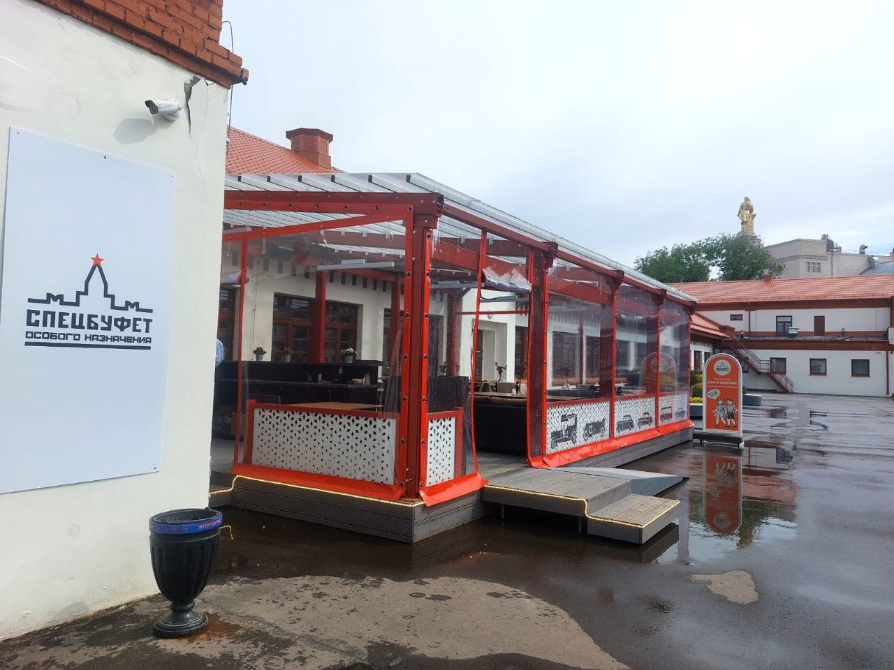 ПВХ шторы для летней террасы кафе в Красной Горбатке