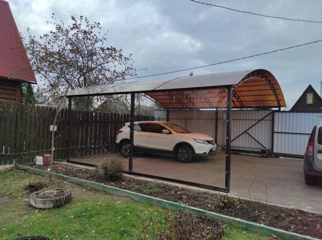 Прозрачные шторы ПВХ для навеса под автомобиль в Красной Горбатке